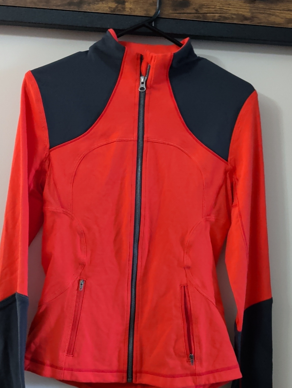 lululemon athletica Red and Black Colorblock Full-Zip Jacket